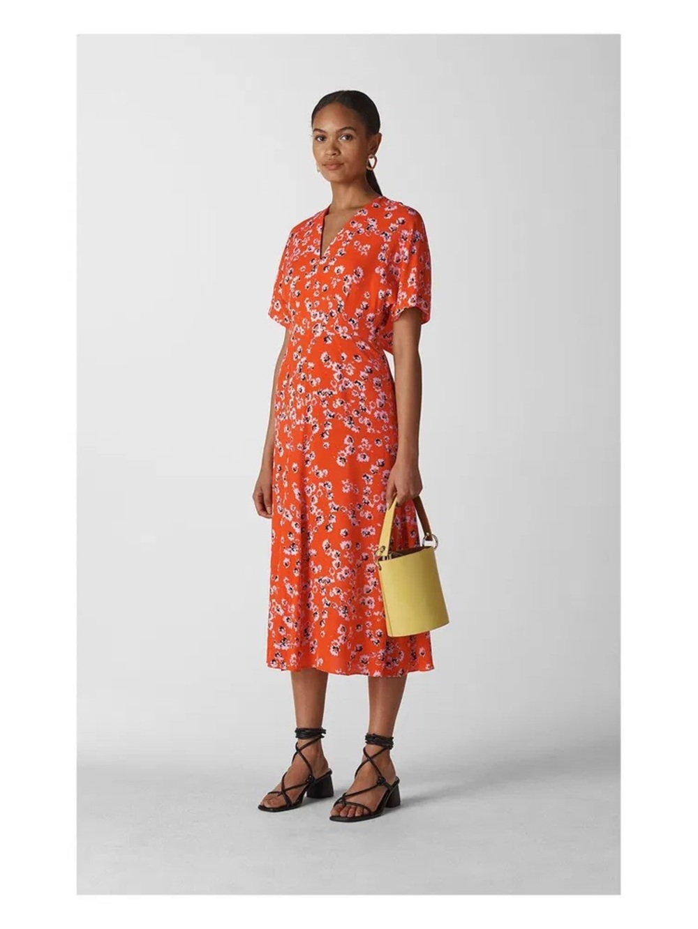 Whitstles zelana daisies Midi Floral Print dress